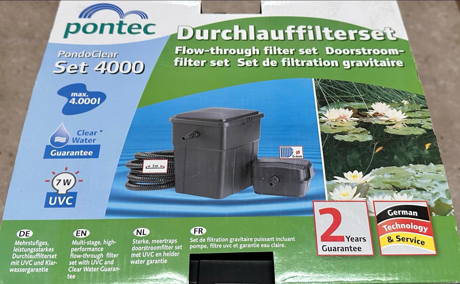Pontec PondoClear 4000 Doorstroomfilterset Vijverfilter, Tuin en Terras, Vijver-toebehoren, Tecklenburger Straße 161 48477 Hörstel Duitsland