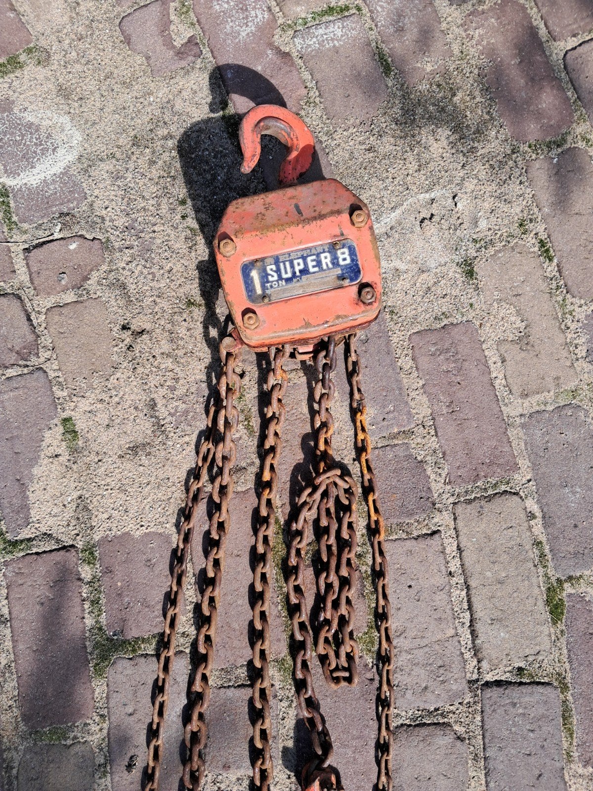 Handtakel 1 ton - 3,5 meter ketting, Ophalen, Gebruikt, Handmatig