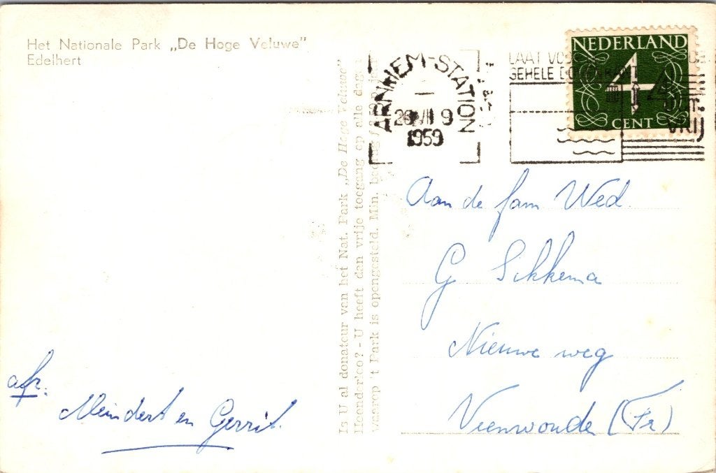Hoenderloo - 12 oude ansichtkaarten Het Nationale Park, Verzamelen, Verzenden, 1940 tot 1960, Gelopen, Gelderland