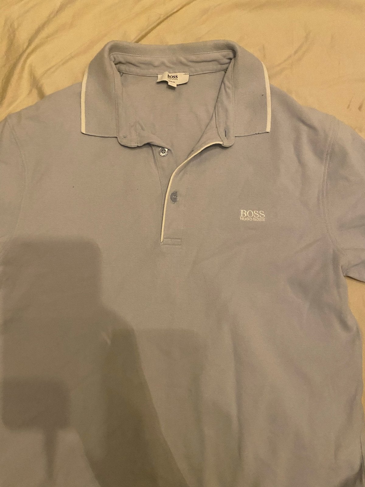 BOSS Hugo Boss Polo Shirt - Lichtblauw, Kleding | Heren, Ophalen of Verzenden, Zo goed als nieuw, Maat 48/50 (M), Blauw