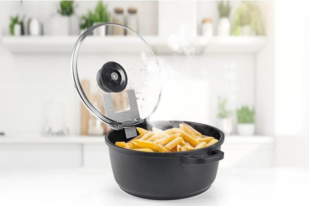 Topfi Dekselhouder RVS NIEUW IN DOOS !!, Huis en Inrichting, Keuken | Potten en Pannen, Met deksel, Ophalen of Verzenden, Nieuw