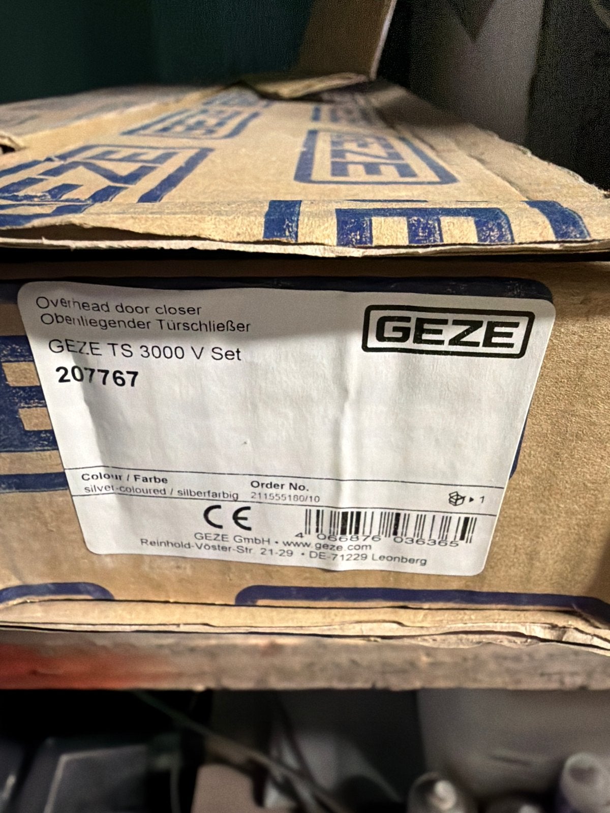 GEZE TS 3000 V Set Bovenliggende Deursluiter Zilver, Ophalen, Nieuw, Overige materialen, Overige typen