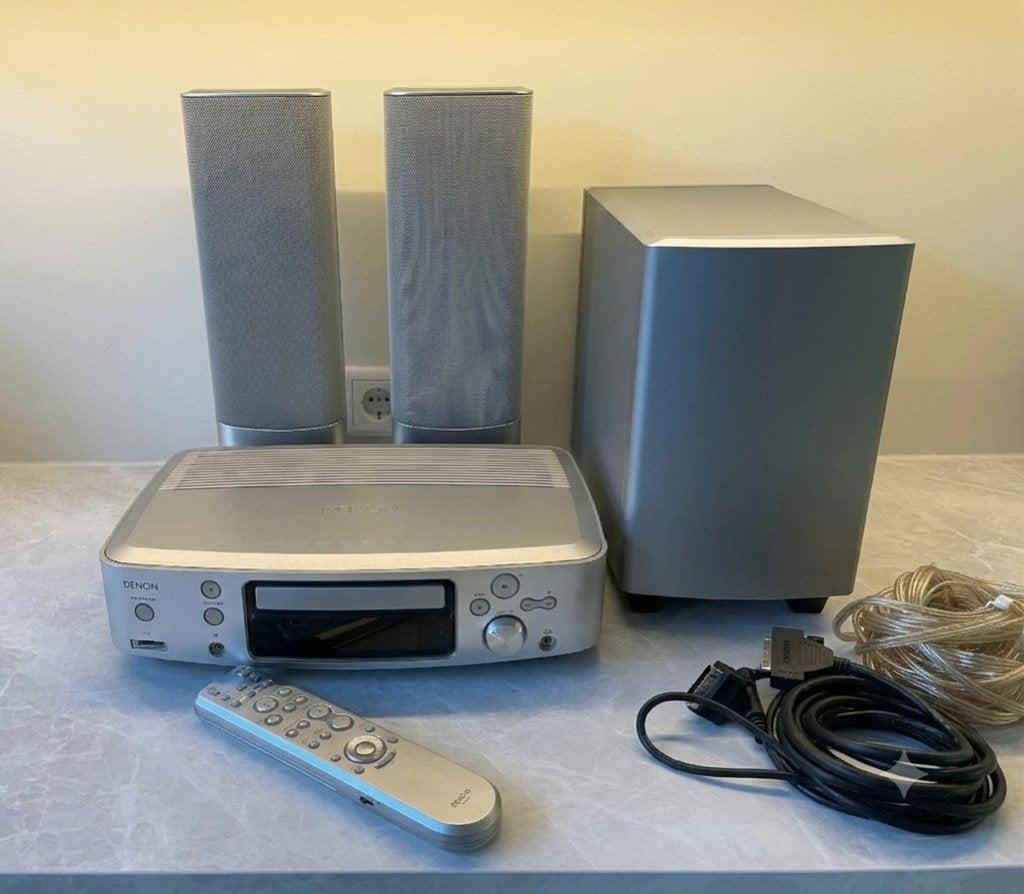 Luxe Denon S-101 2.1 Home Cinema Set – Speakers & Subwoofer, Gebruikt, 2.1-systeem, 70 watt of meer, Overige spelers