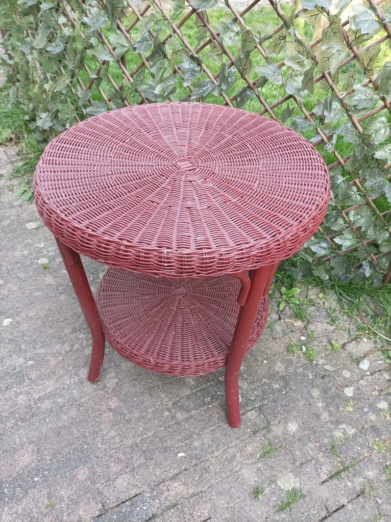 Rotan tuin tafel hoog 57 cm., Ophalen, Rond
