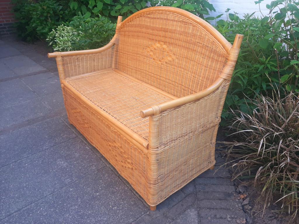 Rotan kinder bankje ,opbergbankje., Ophalen, Gebruikt, Riet of Rotan, 100 tot 125 cm