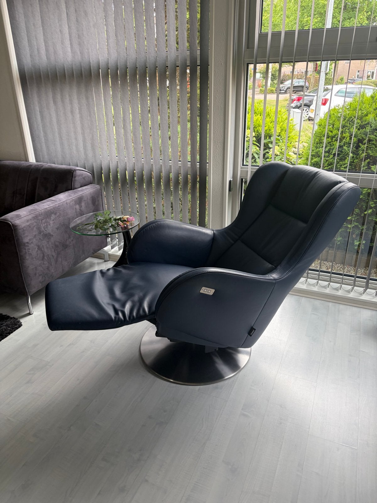 Luxe Velderhof relaxfauteuil - Leer, draaibaar, Huis en Inrichting, Fauteuils, Ophalen, 100 tot 125 cm, Leer, Zo goed als nieuw