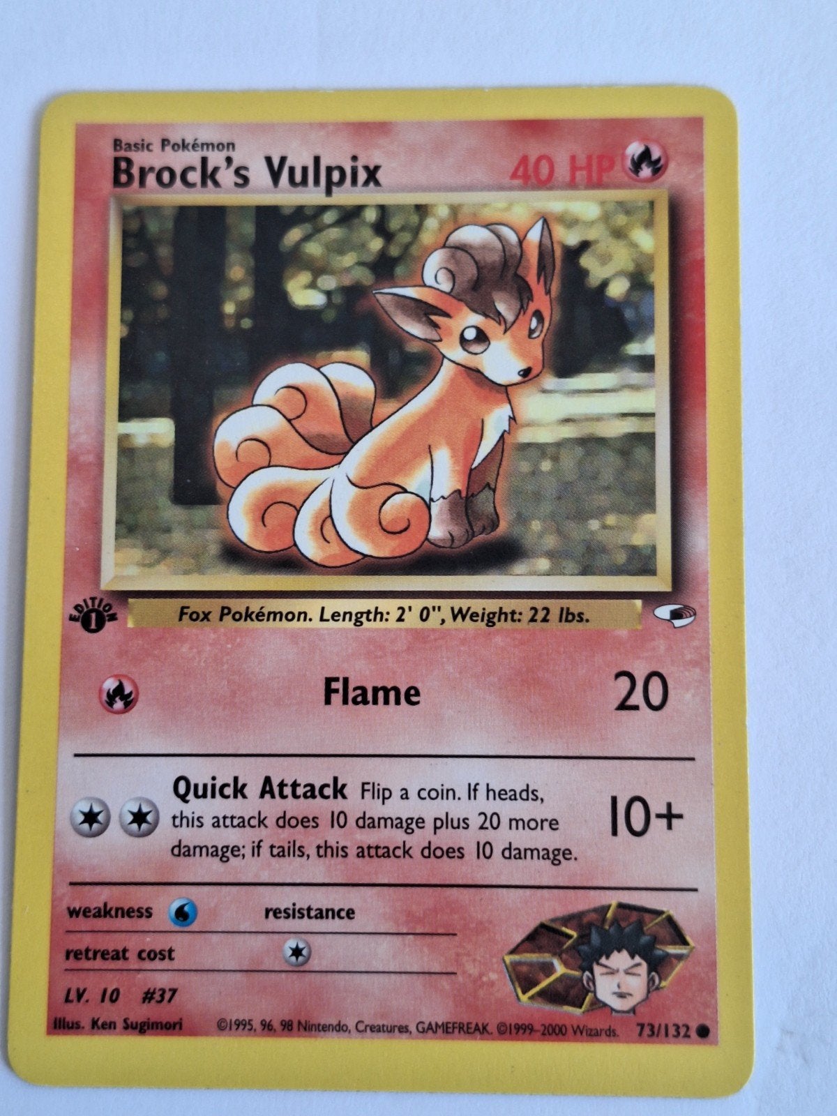 Brock's Vulpix Pokémon Kaart - Gym Heroes 73/132, Ophalen of Verzenden, Zo goed als nieuw
