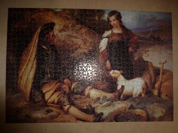 Legpuzzel 1000 stukjes De steenhouwer en zijn dochter, Ophalen of Verzenden, 500 t/m 1500 stukjes, Gebruikt, Legpuzzel