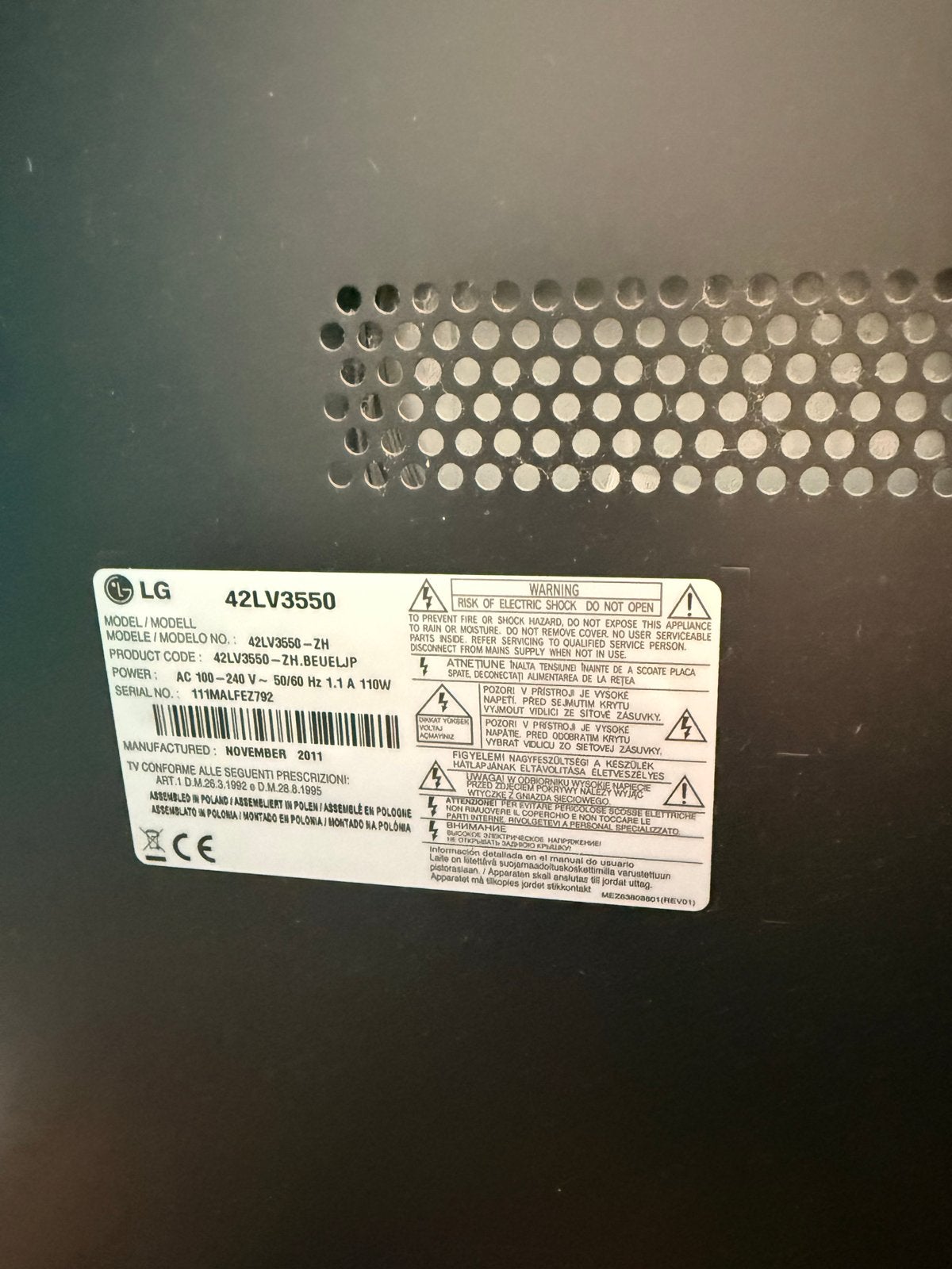 LG 42LV3550 42 inch Full HD LCD TV, Audio, Tv en Foto, Televisies, Ophalen, Gebruikt, 50 Hz, LCD