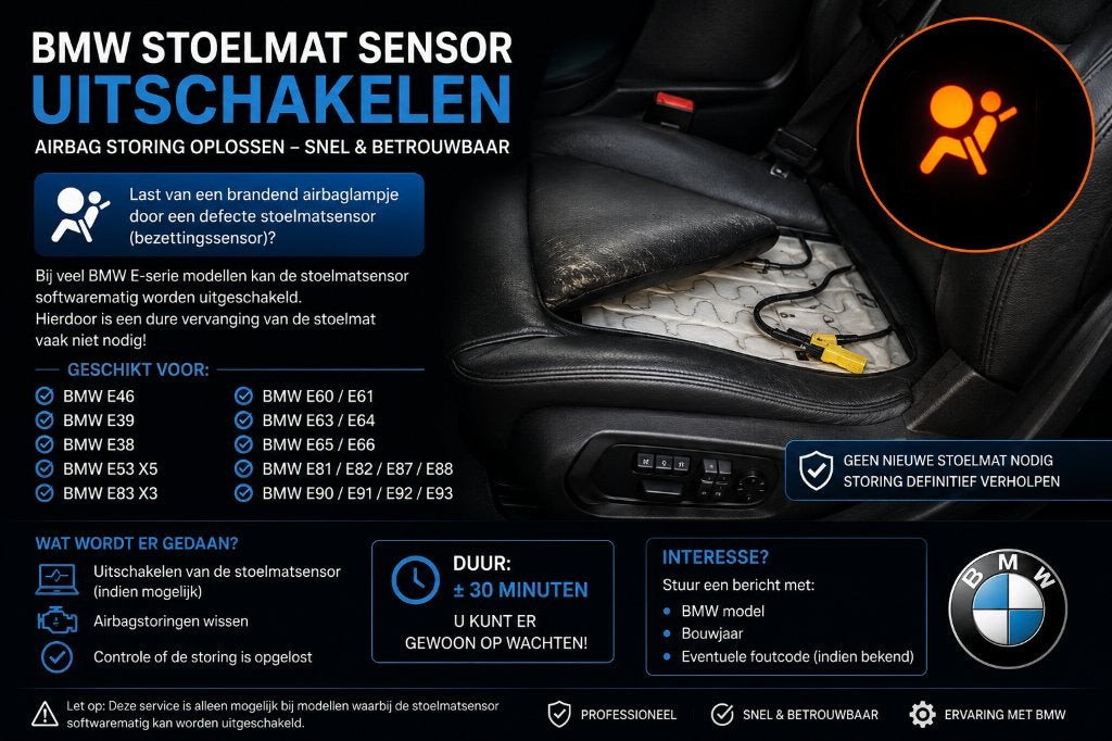 BMW Stoelmat Sensor Uitschakelen (Airbag Storing) – E -serie, Ophalen, Nieuw, BMW