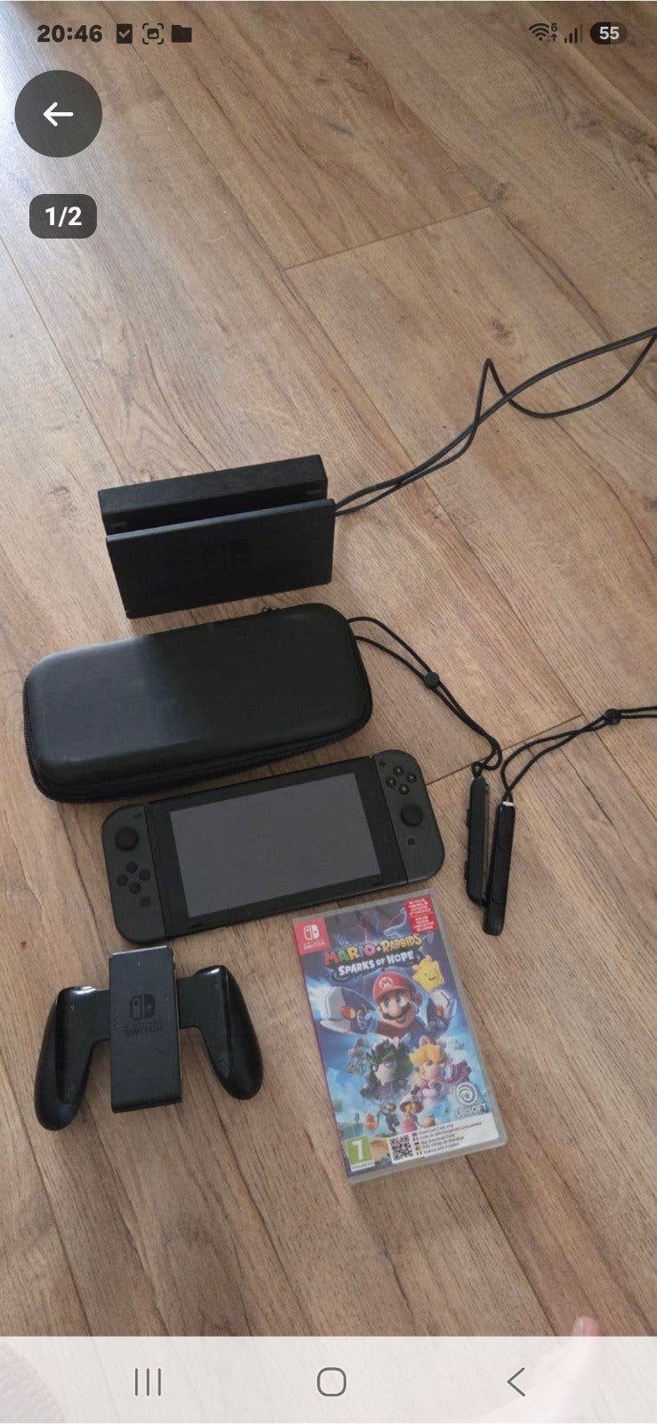 Nintendo Switch met Mario + Rabbids Sparks of Hope, Spelcomputers en Games, Ophalen, Gebruikt, Met games, Switch Original