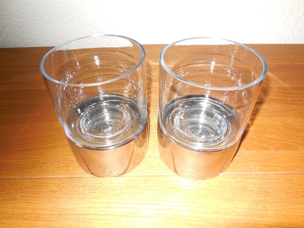 2 windlichten, Ophalen, Windlicht, 14 cm, Zilver