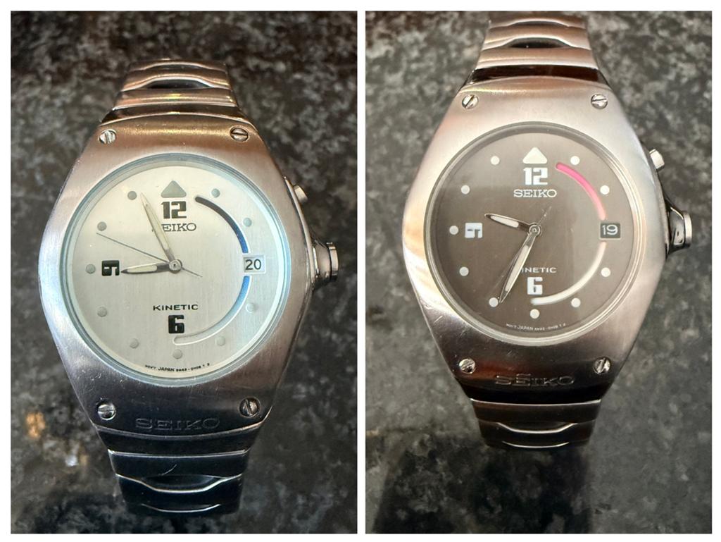 2 x Seiko arctura kinetic 5M42-0E39, Verzenden, Zo goed als nieuw, Staal, Seiko