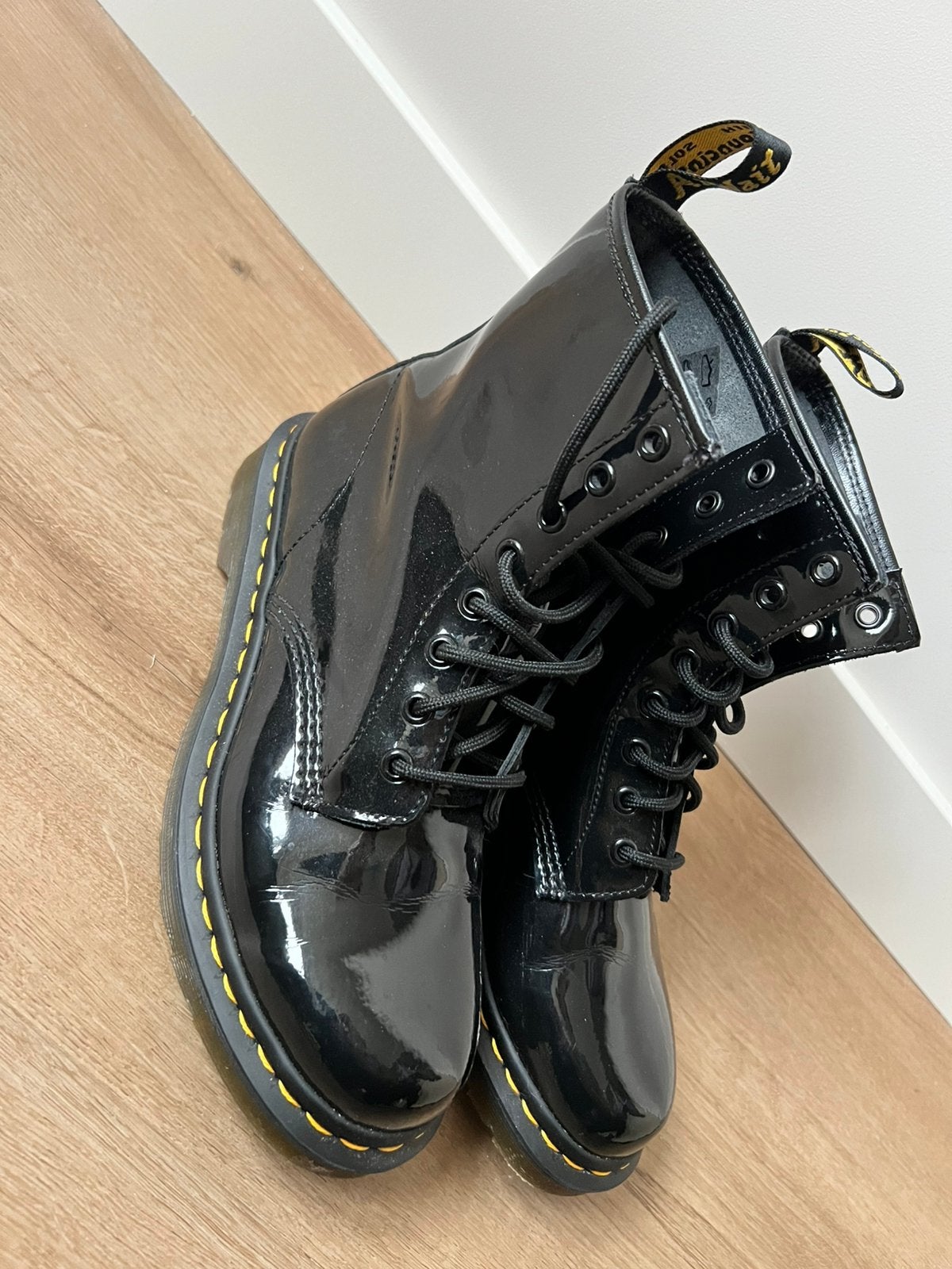 Dr. Martens lakleren laarzen 1460, maat 40 winterlaarzen, Zwart, Ophalen of Verzenden, Dr. Martens, Zo goed als nieuw