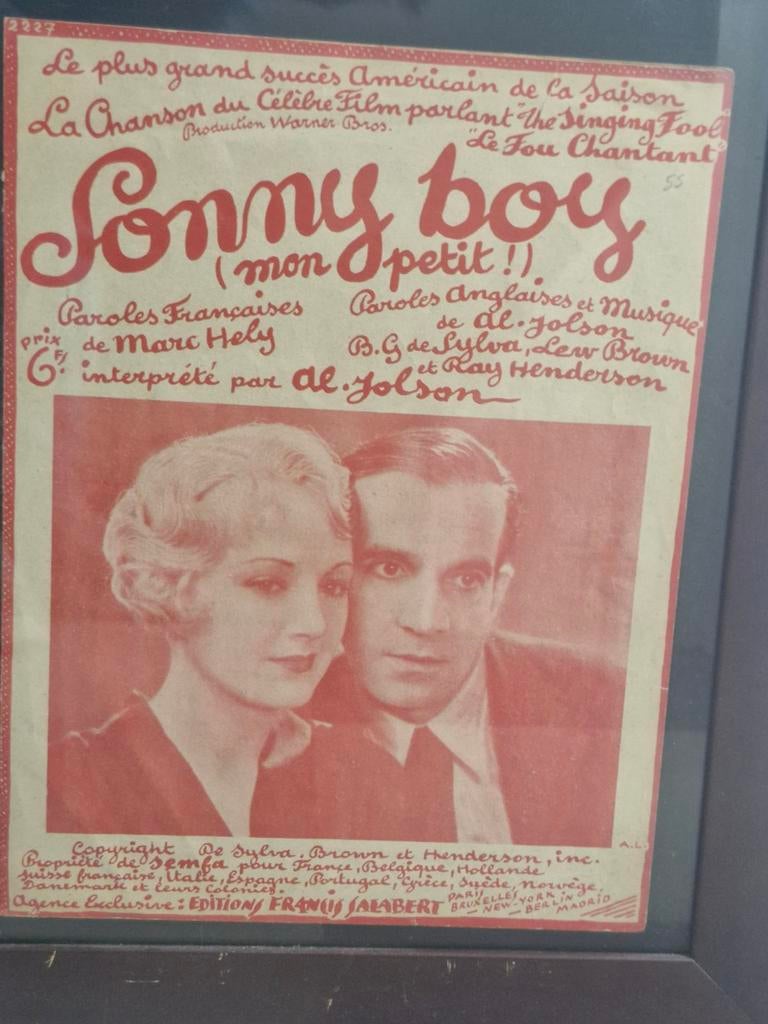 Unieke Vintage Bladmuziek "Sonny Boy" – Al Jolson (1928/1929, Ophalen of Verzenden