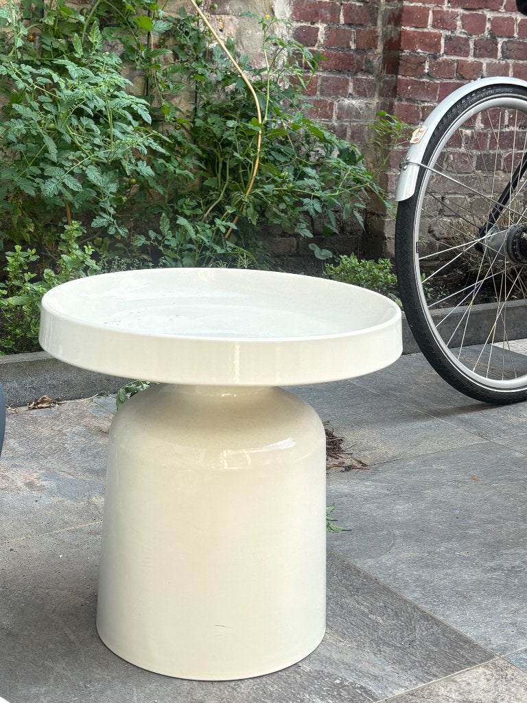 Kwantum Bijzettafel Oria Zand, 45 tot 60 cm, Minder dan 55 cm, Metaal of Aluminium, Rond