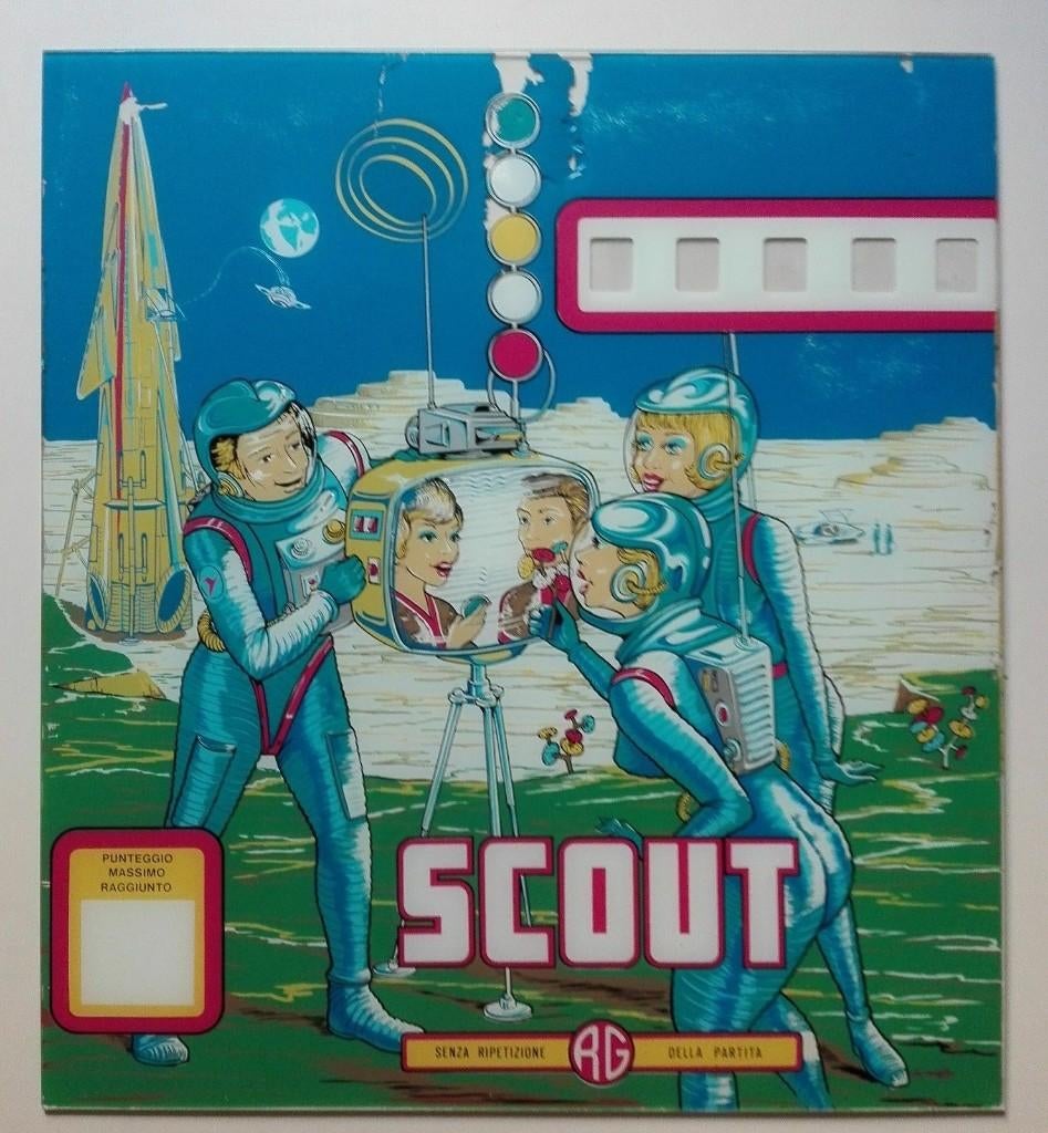 FLIPPER PINBALL SCOUT AG PANELLO FRONTALE, Overige merken, Gebruikt, Verzenden, Overige typen