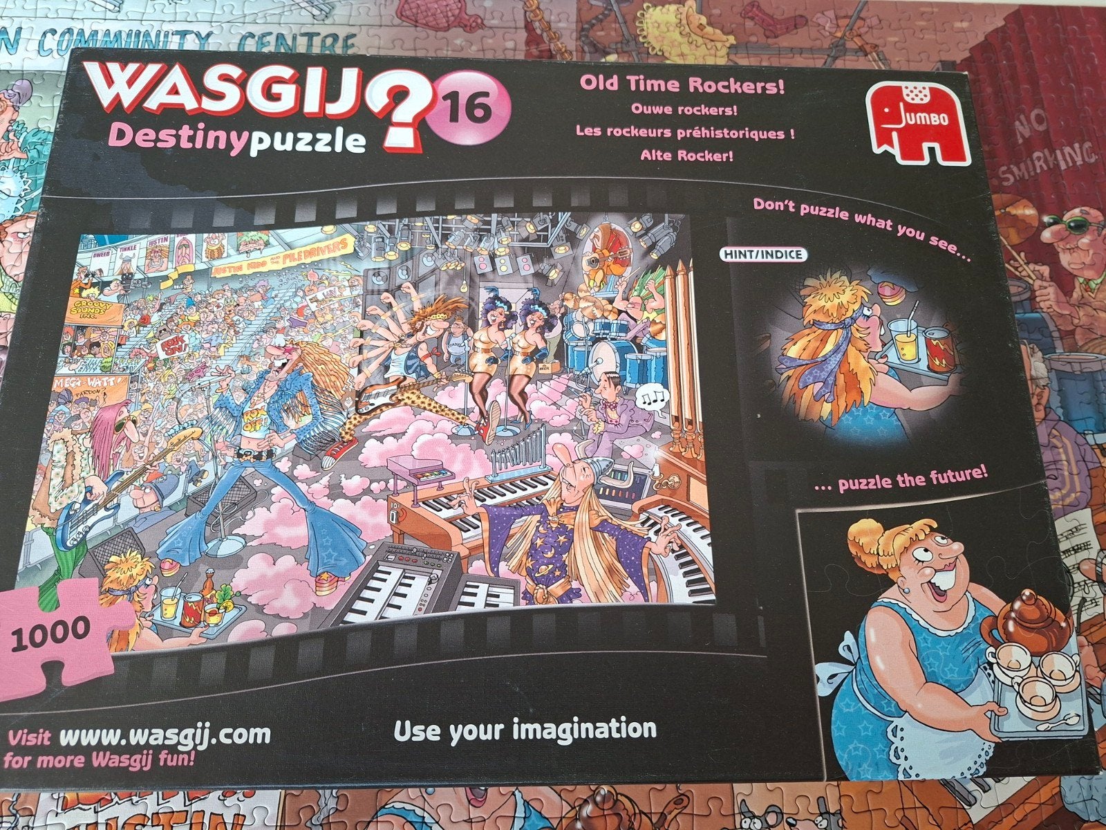 Wasgij Destiny 16: Old Time Rockers! Legpuzzel 1000 stukjes, Ophalen of Verzenden, 500 t/m 1500 stukjes, Zo goed als nieuw, Legpuzzel