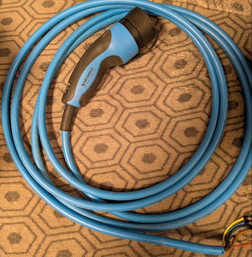 Vaste laadkabel voor aan eigen laadpaal (Mennekes) 5 m, Auto diversen, Laadpalen, Ophalen of Verzenden, Zo goed als nieuw, Laadkabel