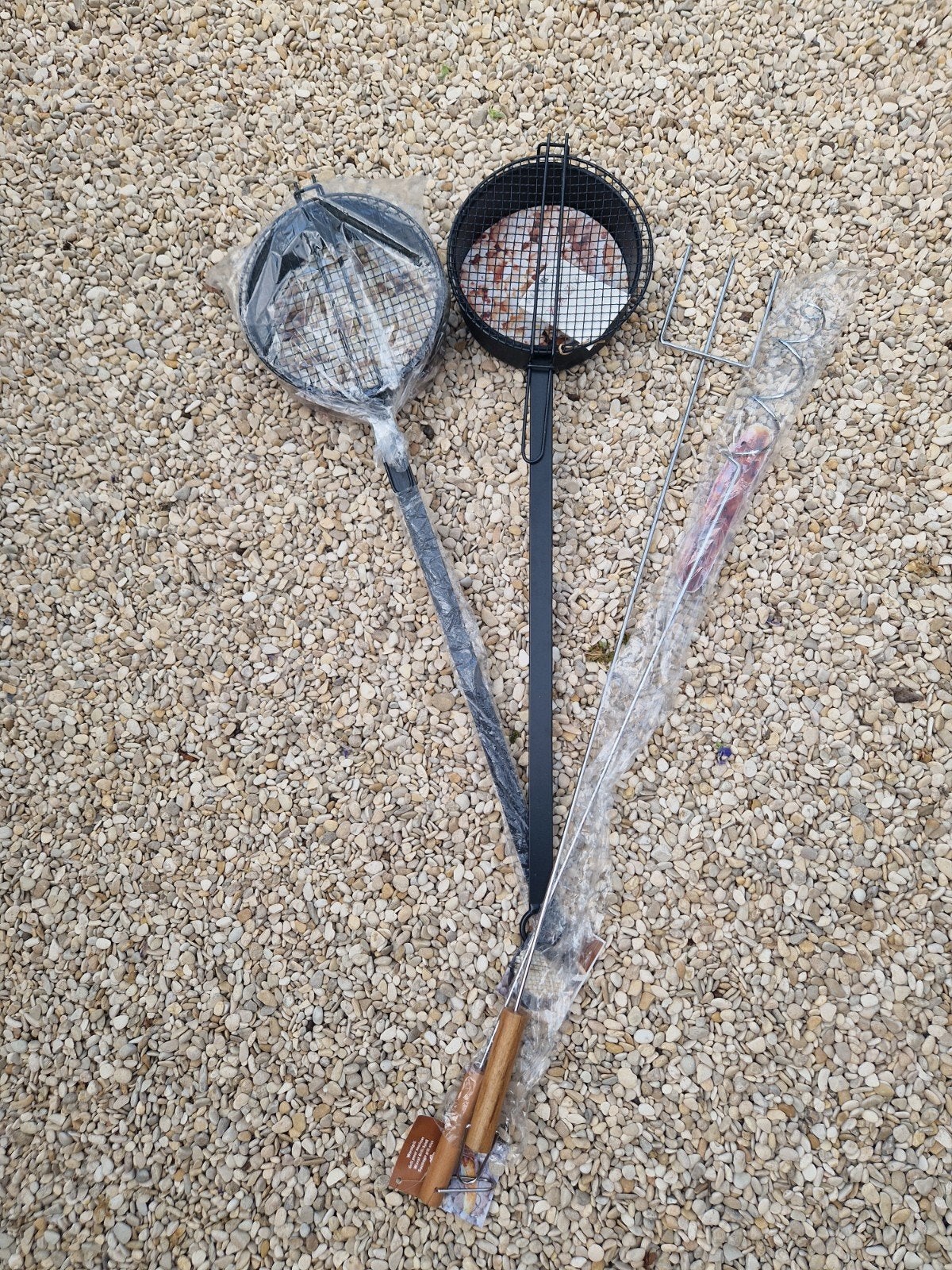 Nieuwe BBQ-accessoires set: 2 popcornpannen 2x spies, Ophalen, Nieuw