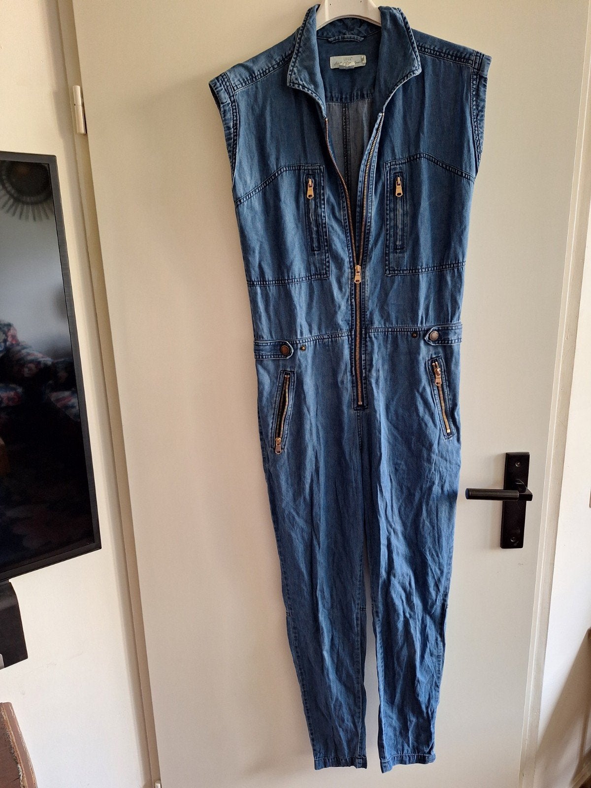 Spijker jumpsuit maat s, Ophalen of Verzenden, Zo goed als nieuw, Maat 36 (S), Blauw