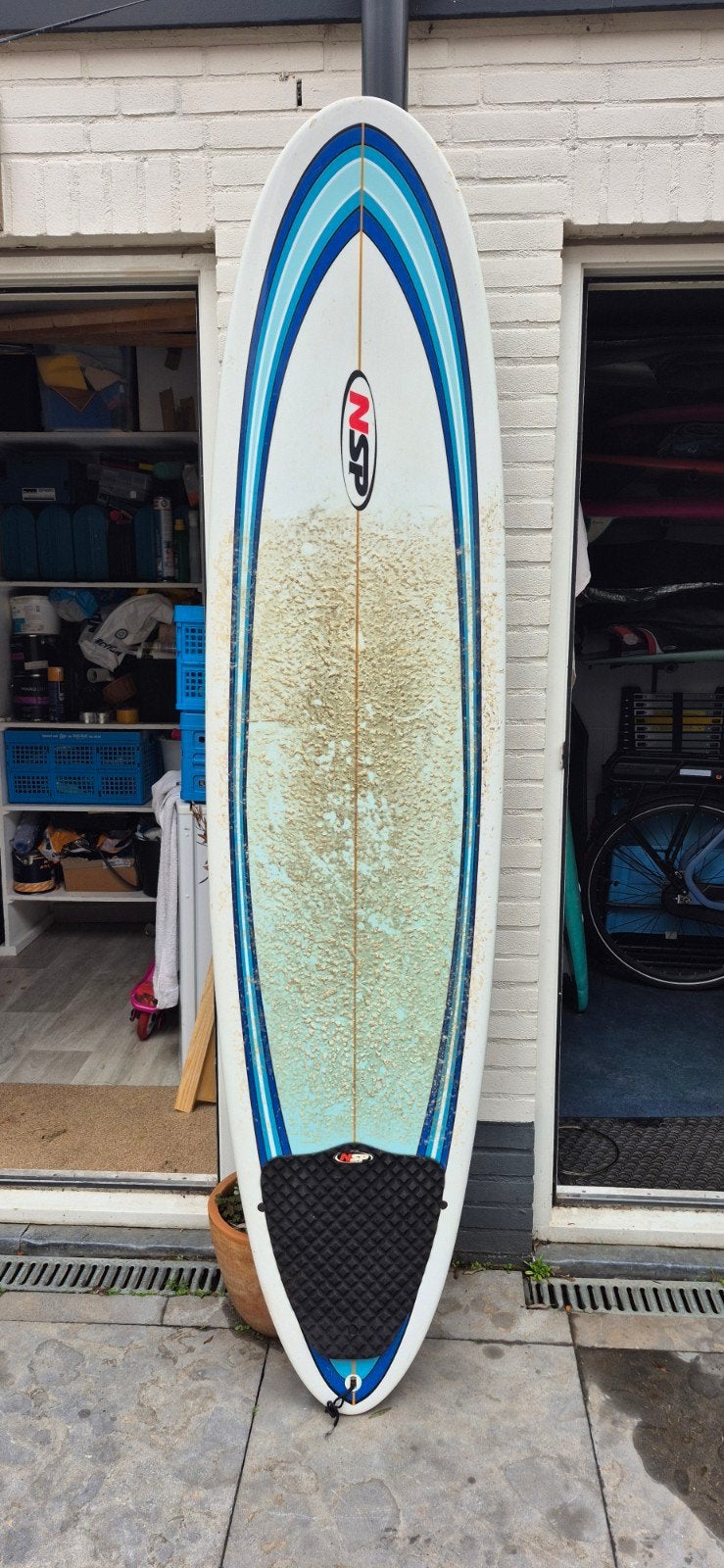 NSP 7"6 Mid Length Surfboard, Ophalen, Gebruikt, Funboard, Met vinnen