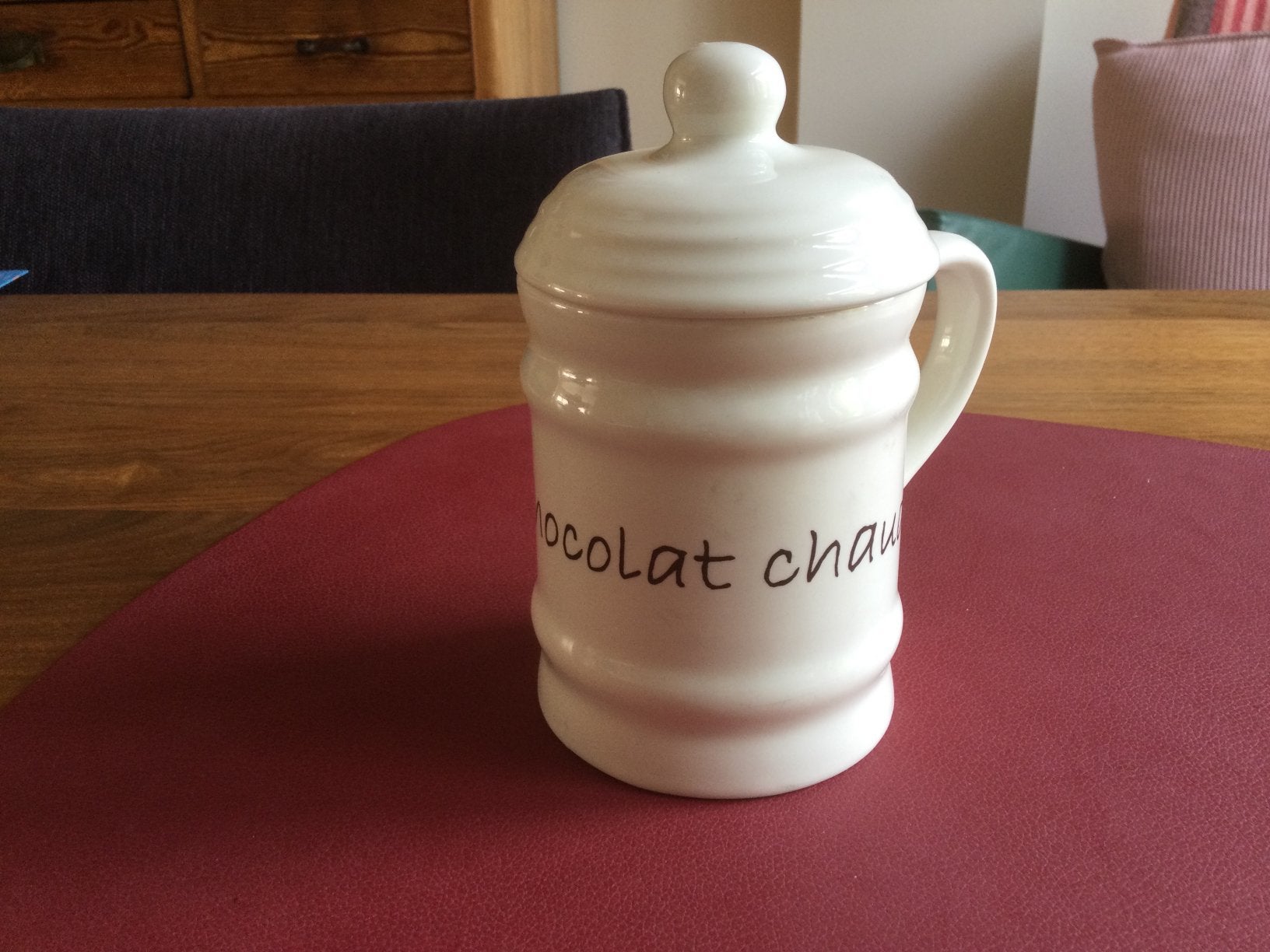 Beker met deksel - Chocolat chaud - Rivièra Maison, Ophalen of Verzenden, Zo goed als nieuw, Overige stijlen, Overige typen
