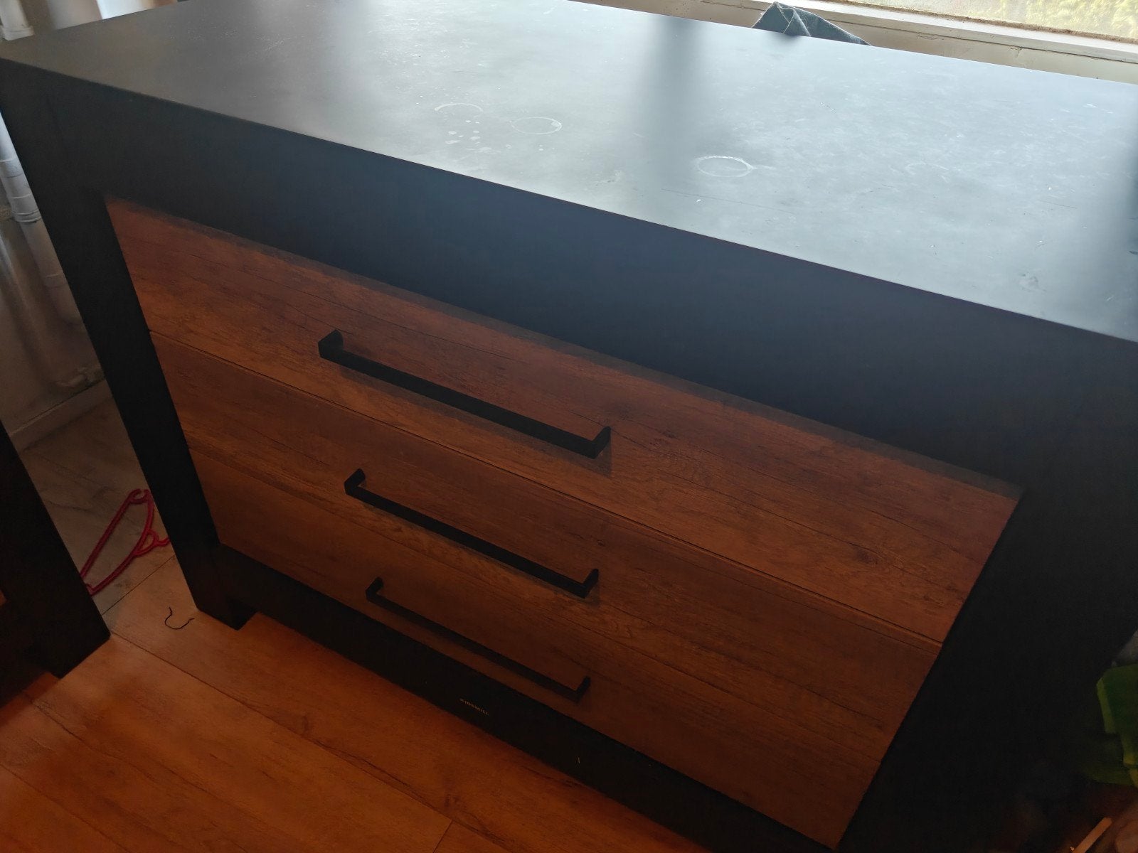 Kidsmill Long Island Commode - Zwart metHoutaccenten, Ophalen, Gebruikt, 50 tot 70 cm, 100 cm of meer