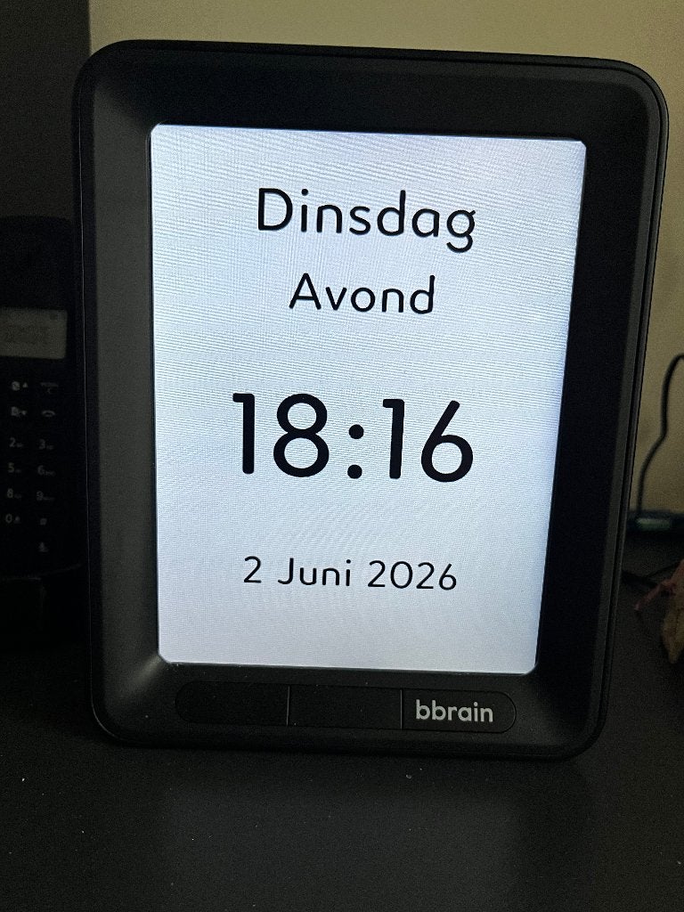 BBrain Dementieklok met gesproken tijd en berichten, Diversen, Verpleegmiddelen, Ophalen of Verzenden, Zo goed als nieuw
