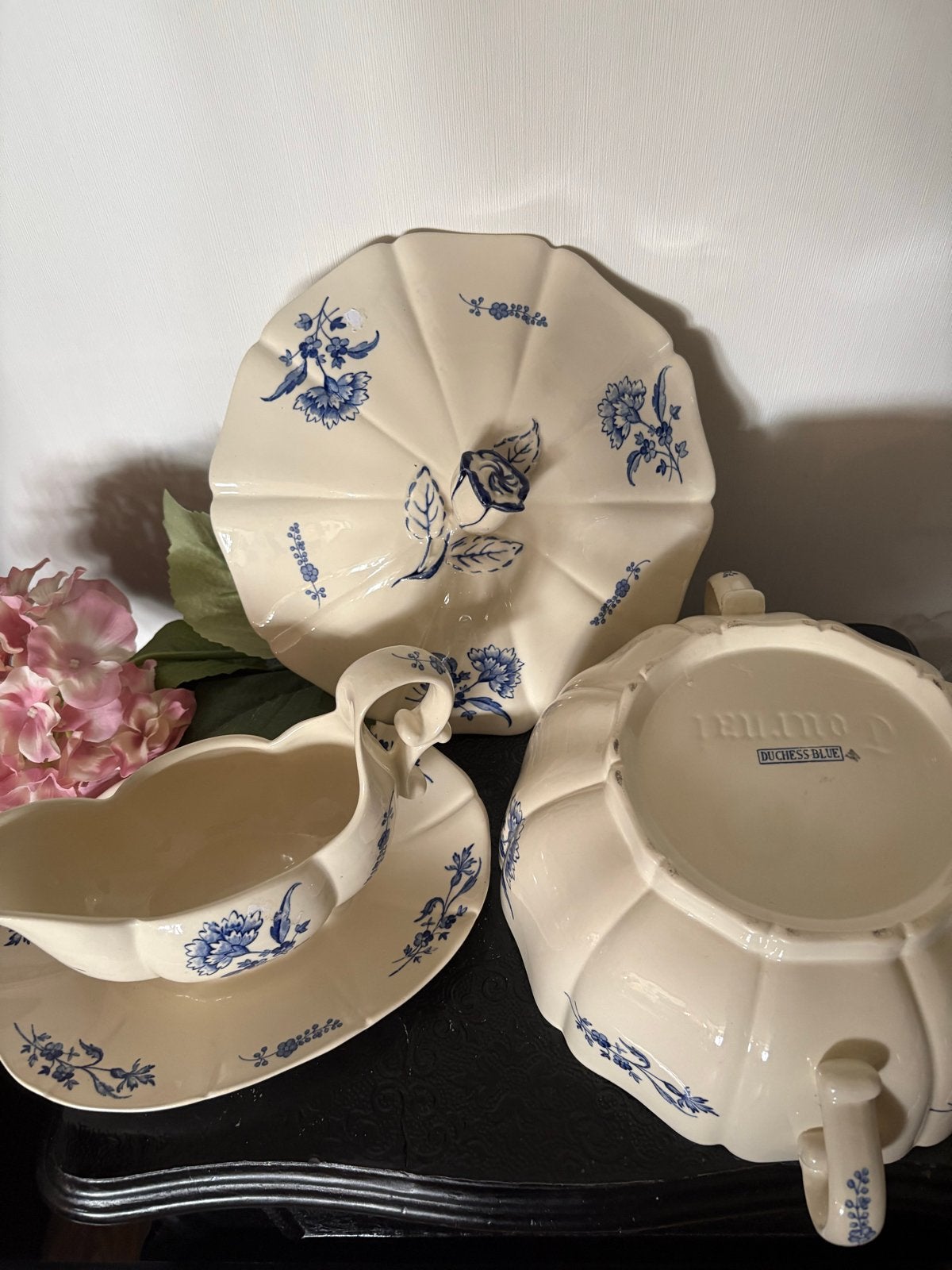 Dutchess Blue Soepterrine en Sauskom Set, Antiek en Kunst, Antiek | Servies los, Ophalen of Verzenden