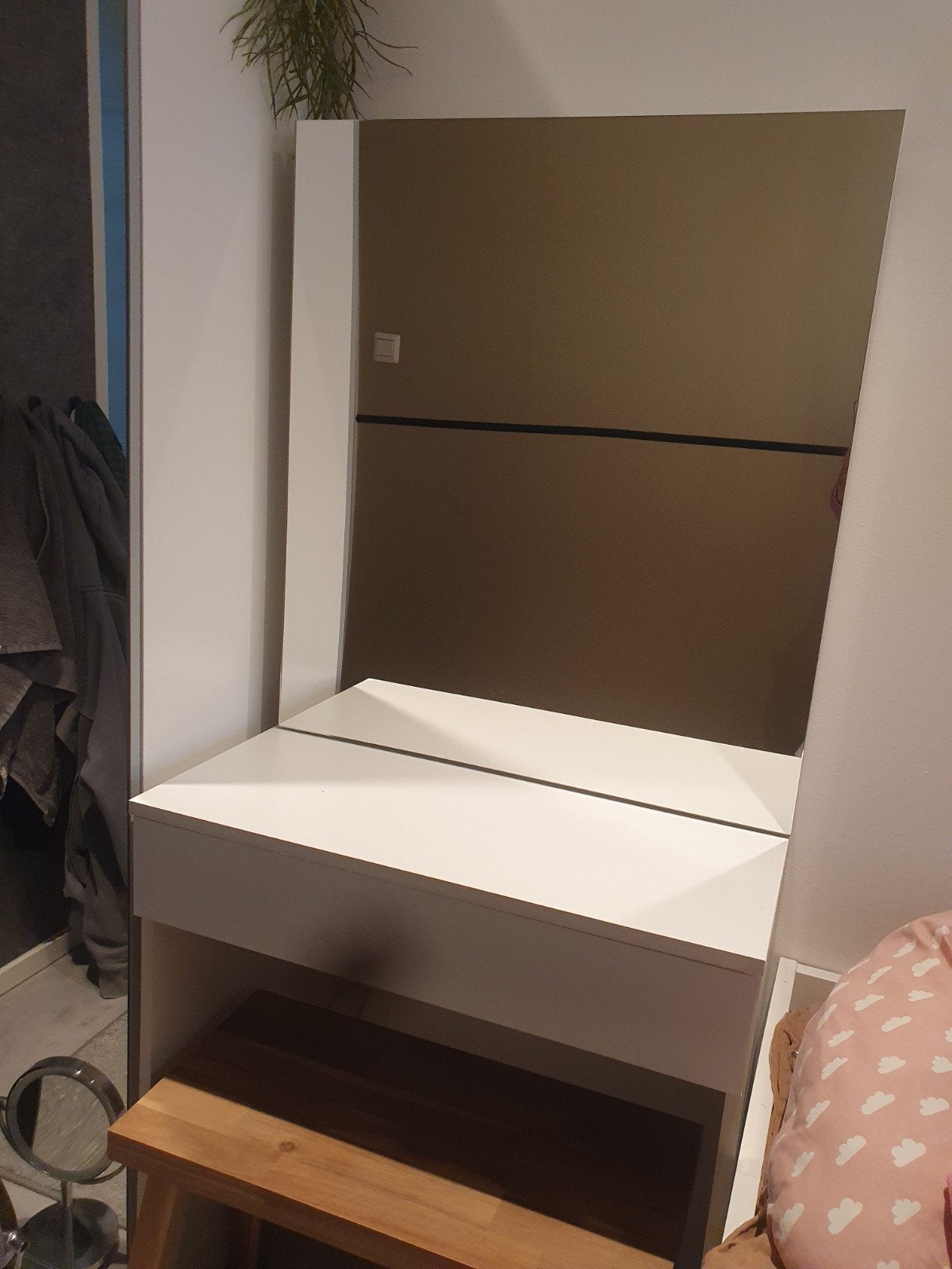 Makeup tafel - Kaptafel met spiegel en veel opbergruimte, Huis en Inrichting, Tafels | Kaptafels, Ophalen, Gebruikt, 50 tot 100 cm