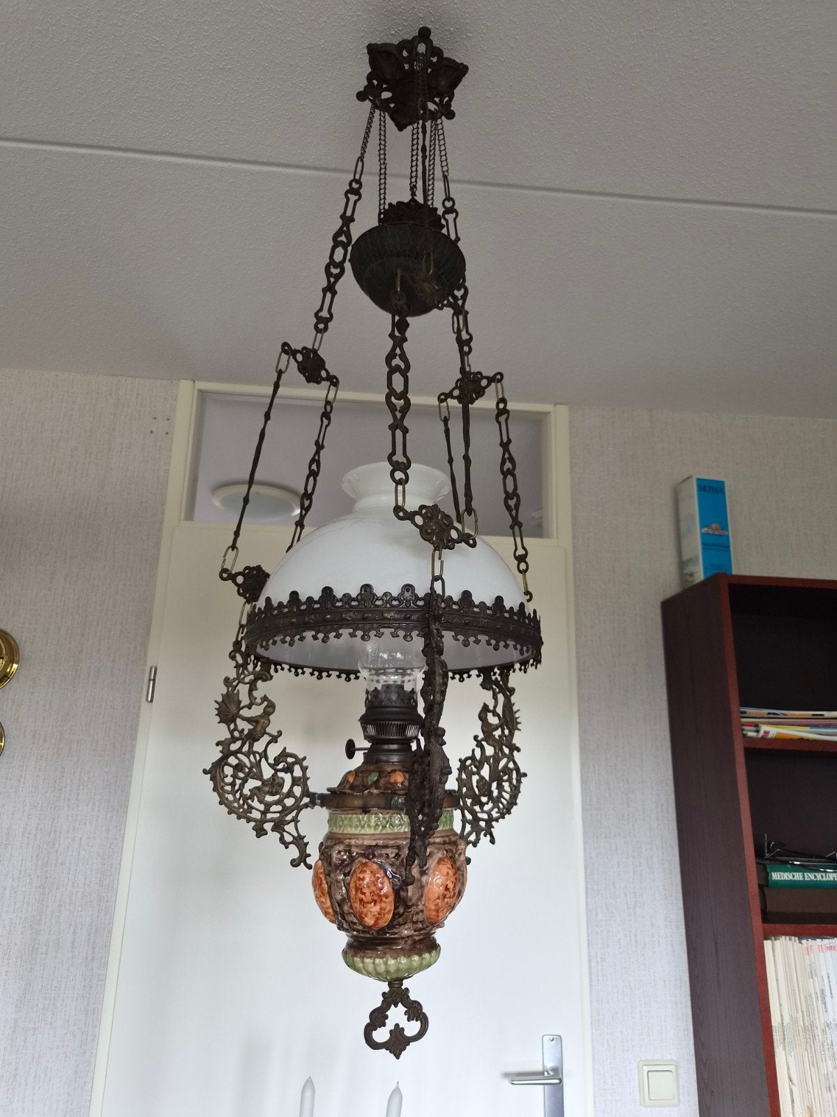Antieke olielamp - Zeer nette staat, Antiek en Kunst, Antiek | Lampen, Ophalen