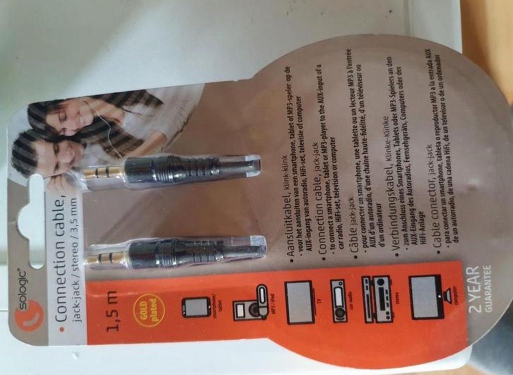 100x Sologic Connection Cable Jack/Stereo 3.5mm - Partij, Ophalen of Verzenden, Nieuw, Minder dan 2 meter, Overige kabels