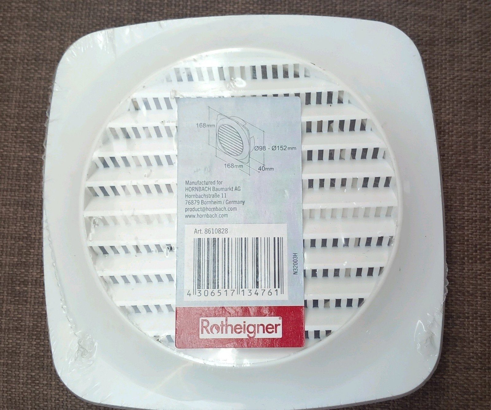 Nieuw ventilatie rooster Rotheigner / Hornbach, nu 3,25 euro, Ophalen of Verzenden, Nieuw