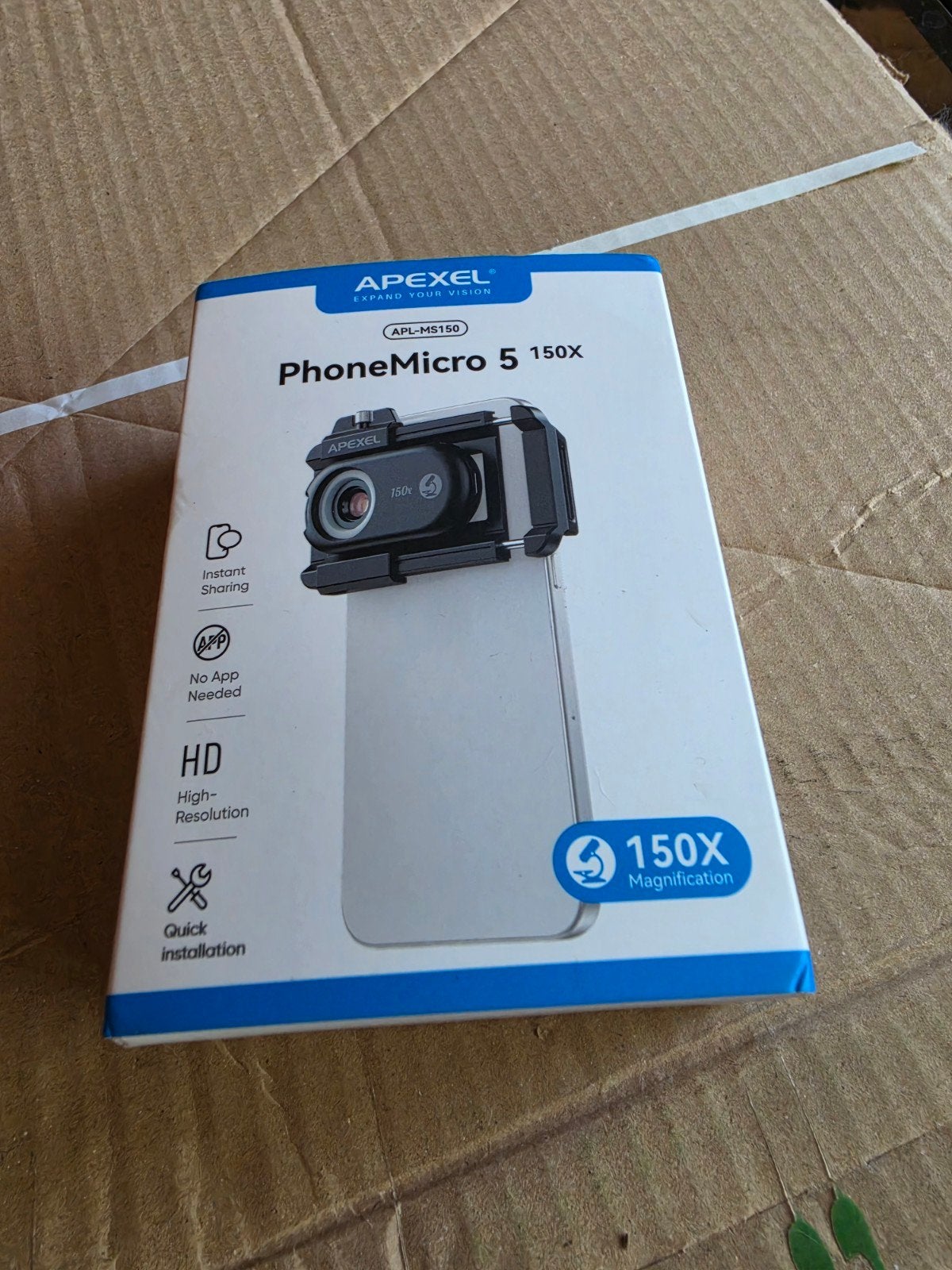 Apexel PhoneMicro 5 150x telefoonmicroscoop, Ophalen of Verzenden, Nieuw, Minder dan 400x, Onderdelen of Toebehoren