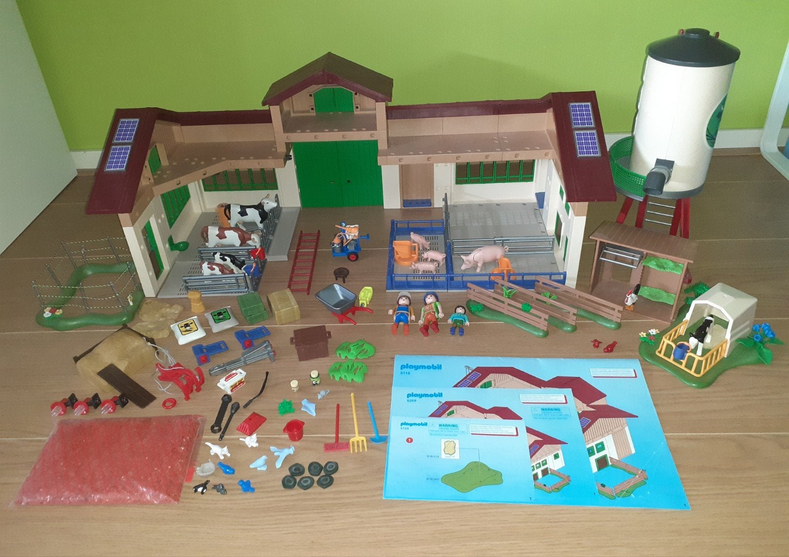 Playmobil Bio-boerderij 5119/6209 en veel extra's, Ophalen, Gebouw, Complete set, Zo goed als nieuw