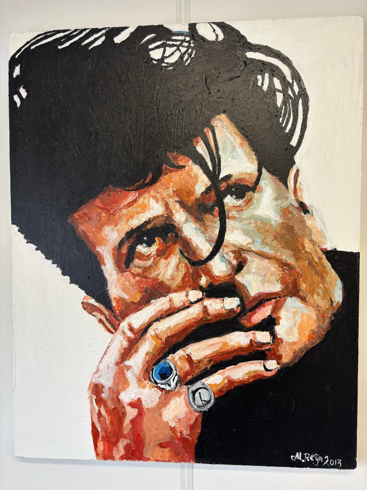 Prachtig portret van Herman Brood door M Reijn, Ophalen, Acrylverf, Handgeschilderd, Portret