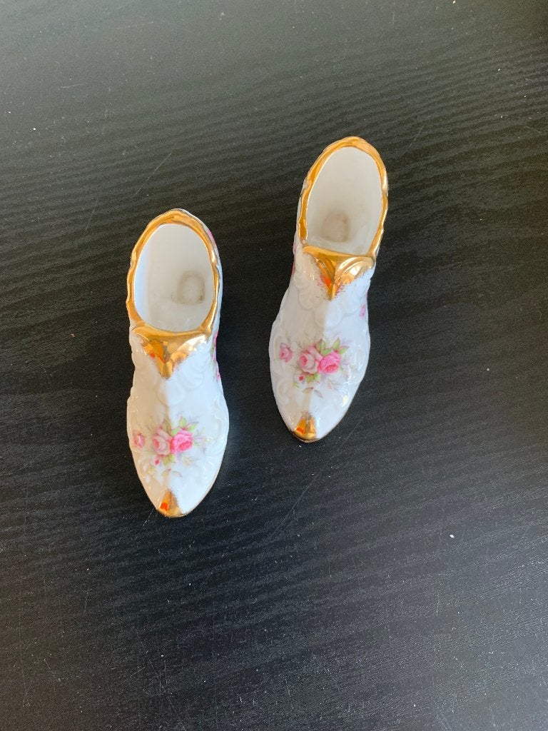 Paragon Victoriana Rose Porseleinen Miniatuur Schoentjes, Ophalen of Verzenden