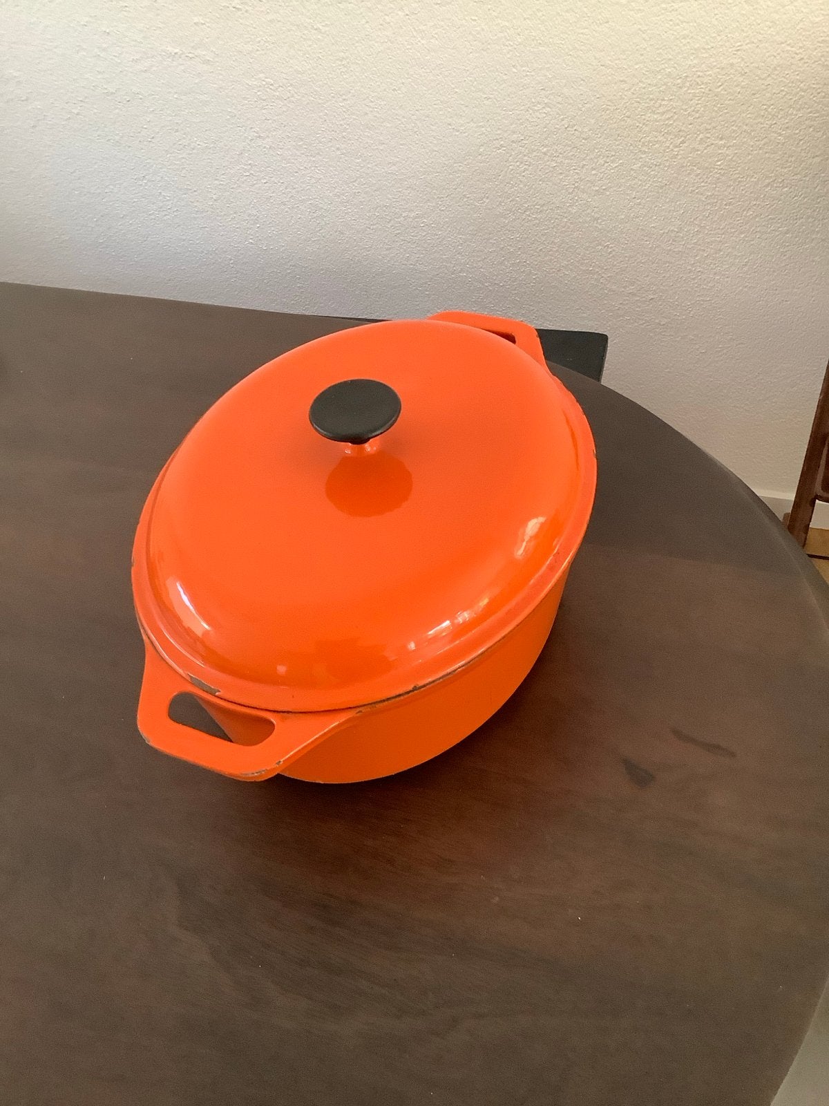 Zware Oranje Gietijzeren Braadpan met Deksel, Ophalen, Gebruikt, Met deksel, Braadpan