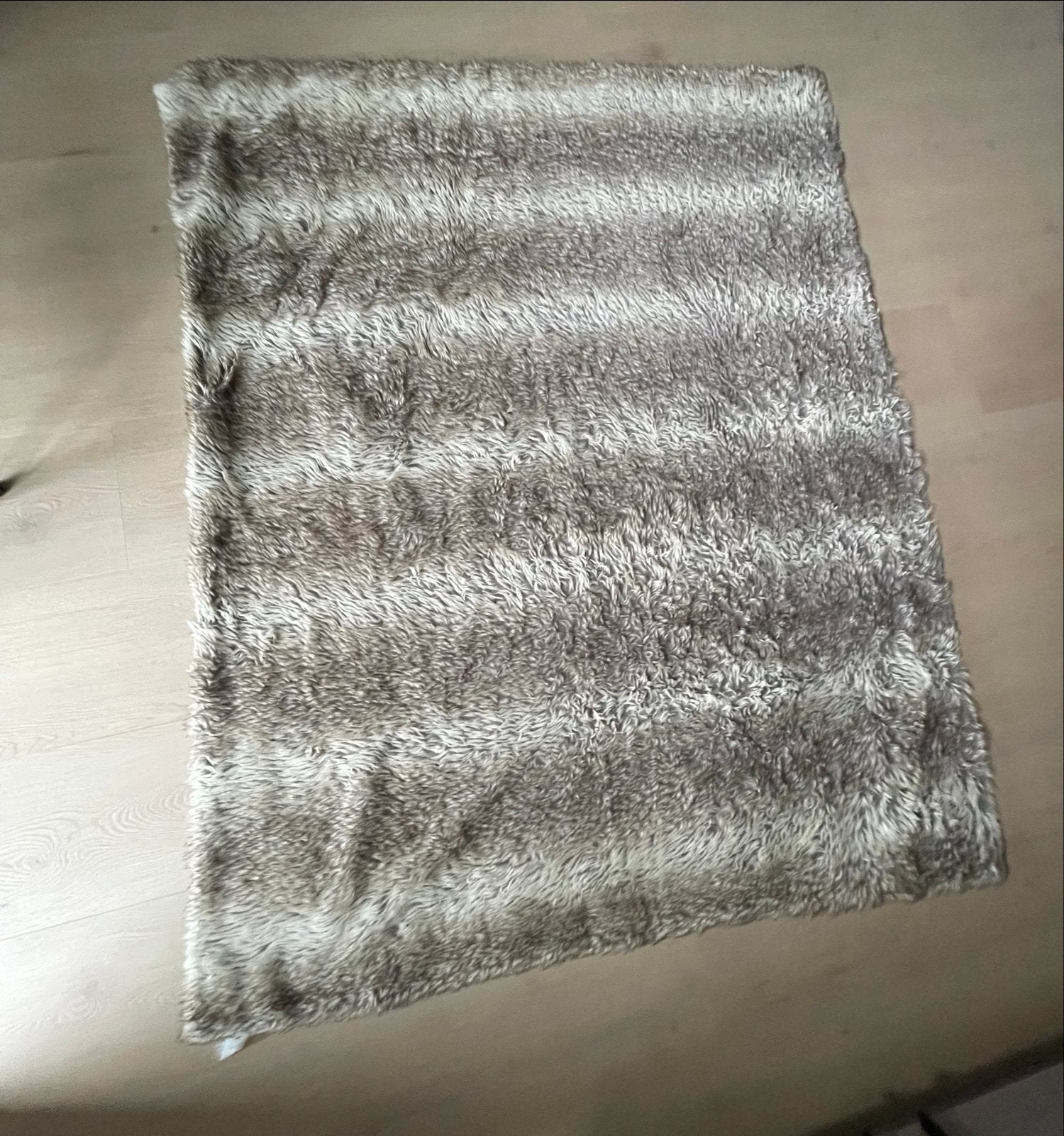 Zacht Faux Fur Plaid - 1.60 x 1.25m, Gebruikt, 100 tot 150 cm, Bruin, Ophalen of Verzenden