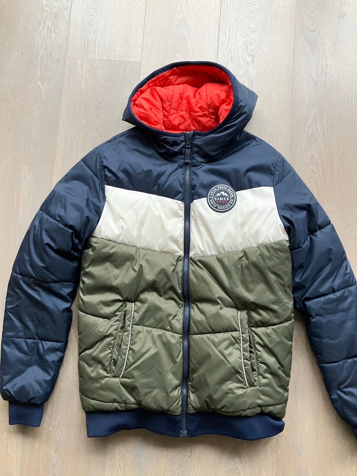 WE Fashion winterjas jongens maat 170/176, Ophalen of Verzenden, Zo goed als nieuw, Jongen, Jas