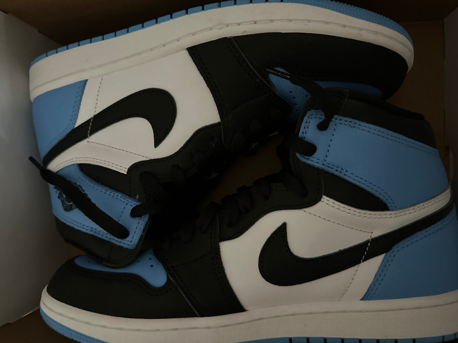 Jordan 1 High UNC Toe - Maat 42,5, Kleding | Heren, Blauw, Ophalen of Verzenden, Sneakers of Gympen, Zo goed als nieuw