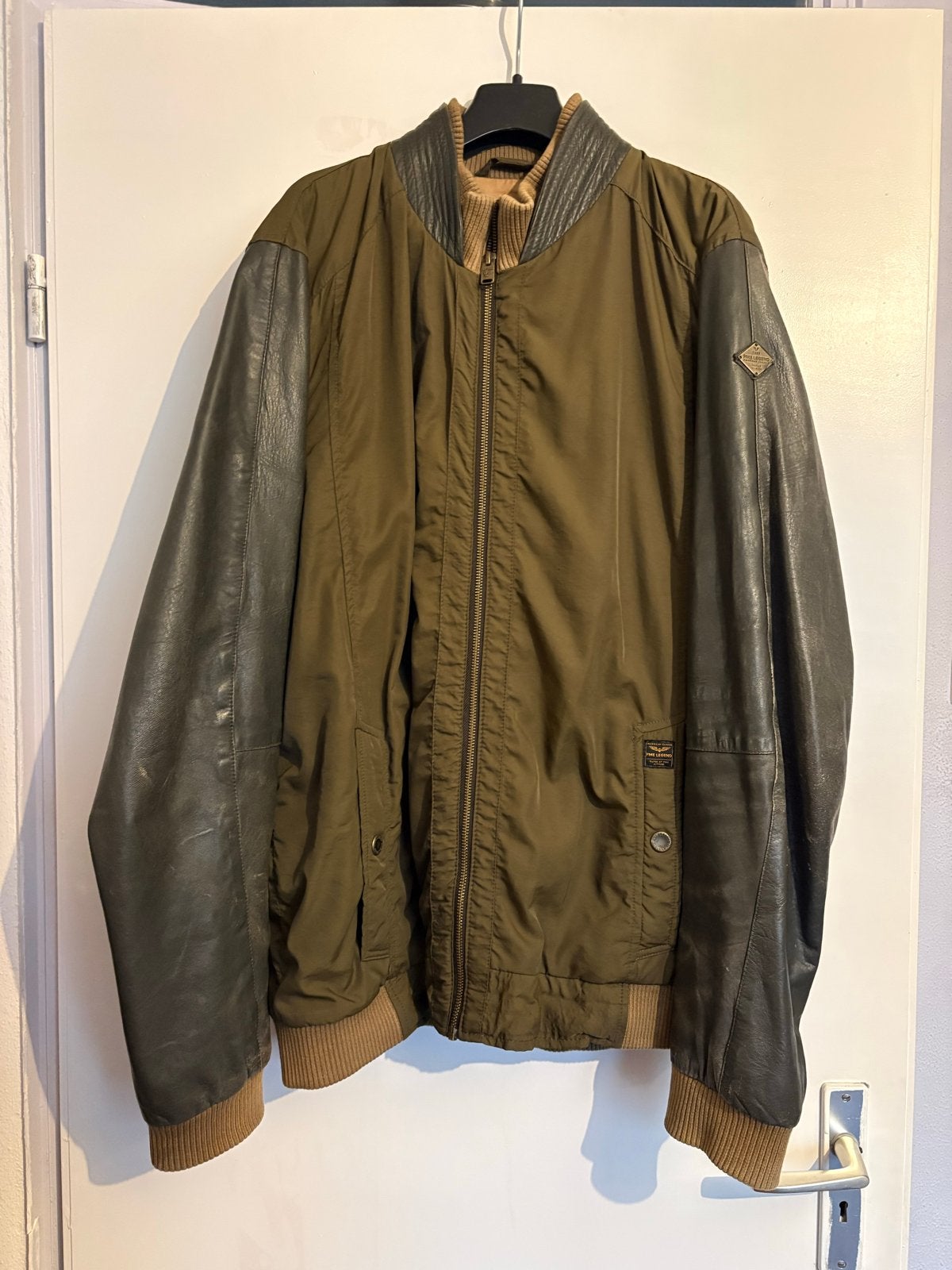 PME Legend Bomberjack met Leren Mouwen - Maat XXL, Ophalen of Verzenden, Zo goed als nieuw, Overige maten, Groen
