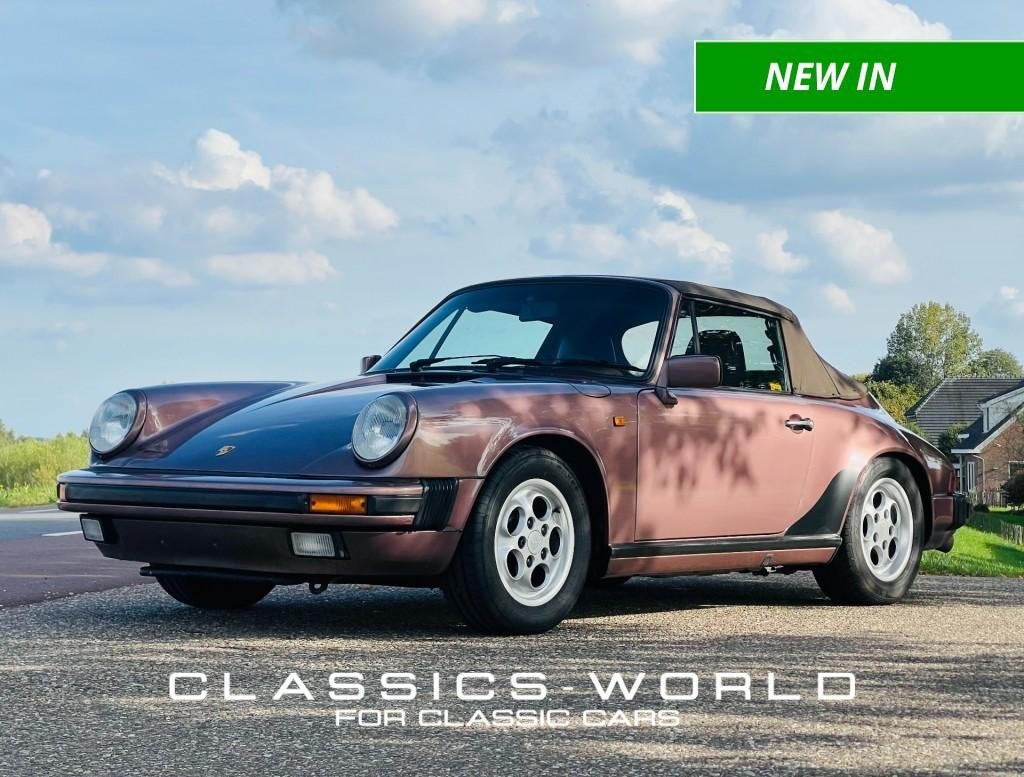 Porsche 911 Carrera 3.2 Cabriolet  – Cassis Red – G50 Ma, Auto's, Gebruikt, Overige kleuren, Cabriolet, Bedrijf