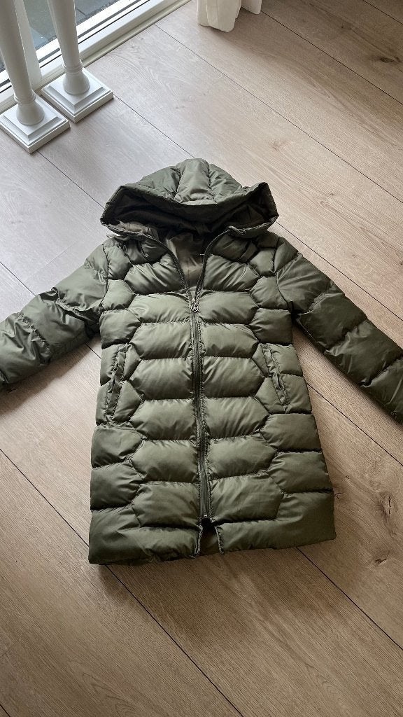 Mooi kaki winterjas Dames. Maat M, Ophalen, Zo goed als nieuw, Maat 38/40 (M), Groen