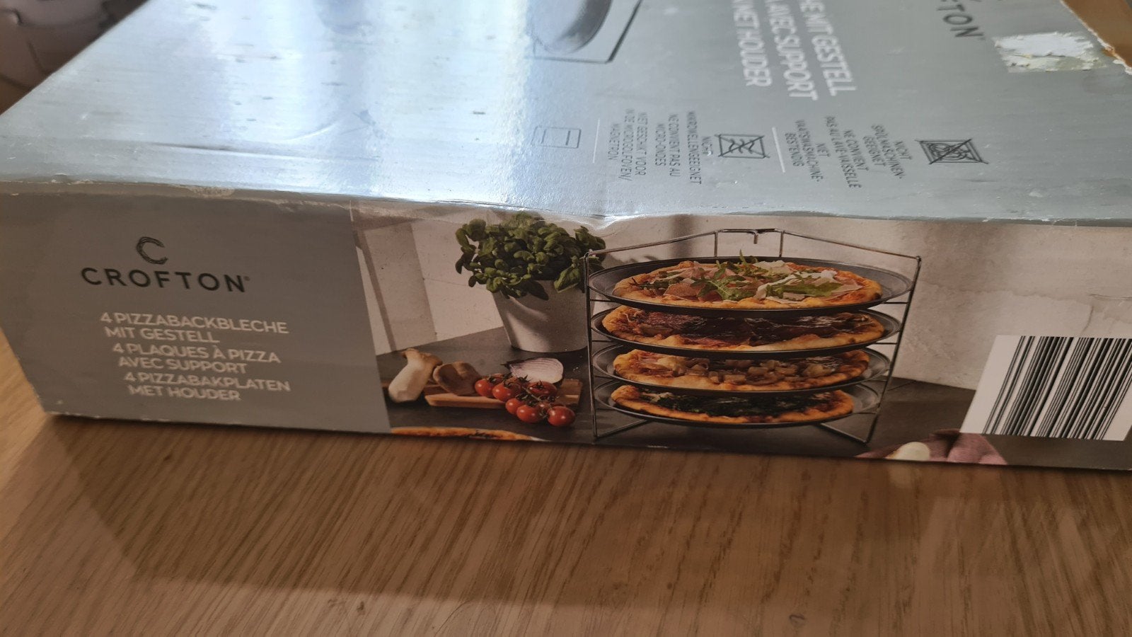 Crofton Pizzabakplaten met houder - 4 stuks, Ophalen of Verzenden, Zo goed als nieuw