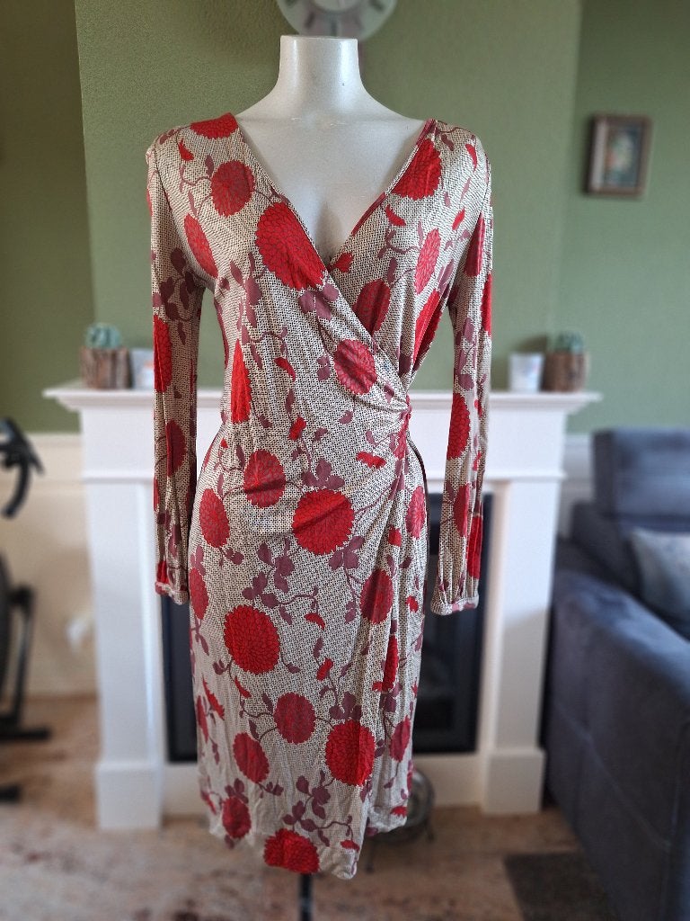 Alice San diego wikkel jurk IT 42 NL 38 beige rood, Alice, Verzenden, Beige, Maat 46/48 (XL) of groter