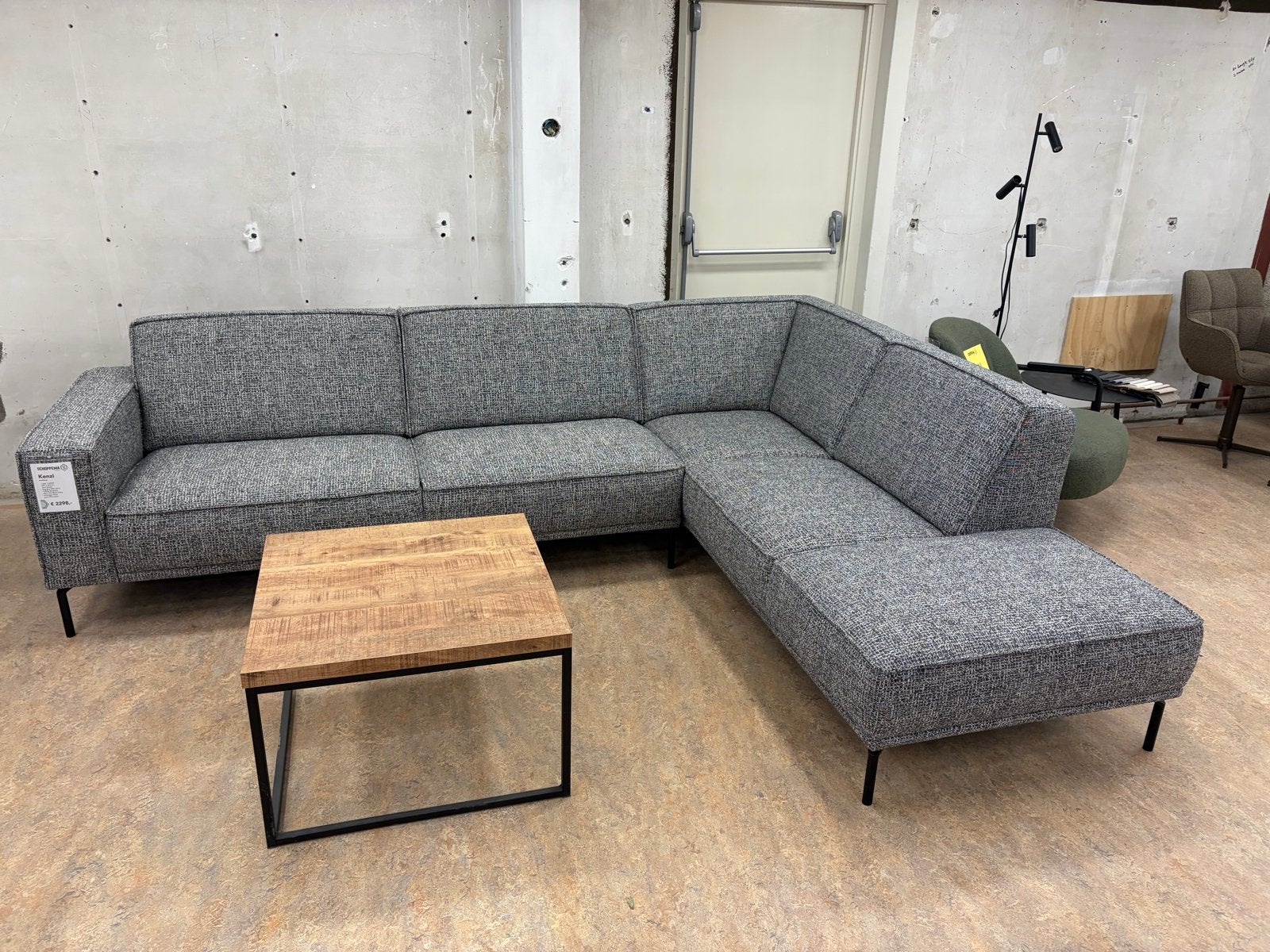 Showmodel Hoekbank Antraciet Stof 297x224cm - Z.G.A.N., Ophalen, Nieuw, Stof