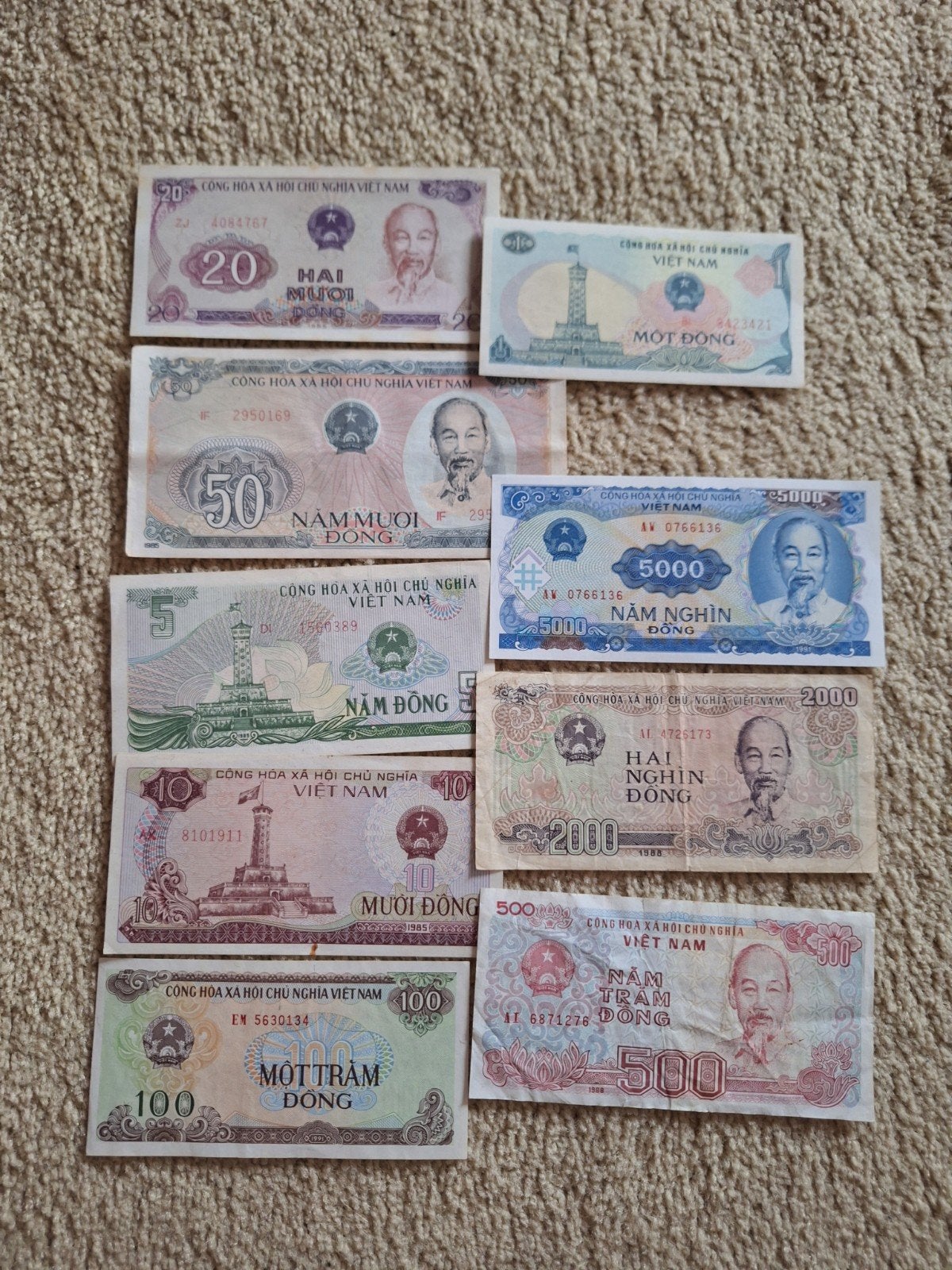 Set Vietnamese Dong bankbiljetten - Diverse waarden, Ophalen of Verzenden, Overige landen, Setje