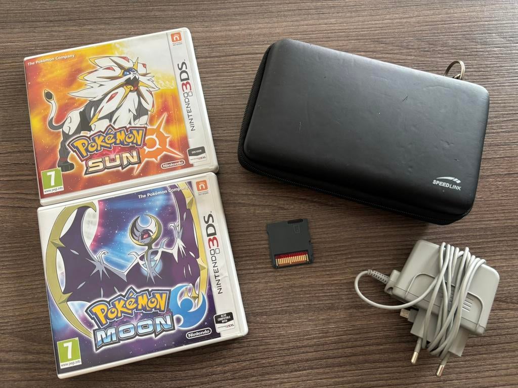 New Nintendo 3DS XL met pokemon Sun & Moon, Spelcomputers en Games, Spelcomputers | Nintendo 2DS en 3DS, Zwart, 3DS XL, Ophalen of Verzenden